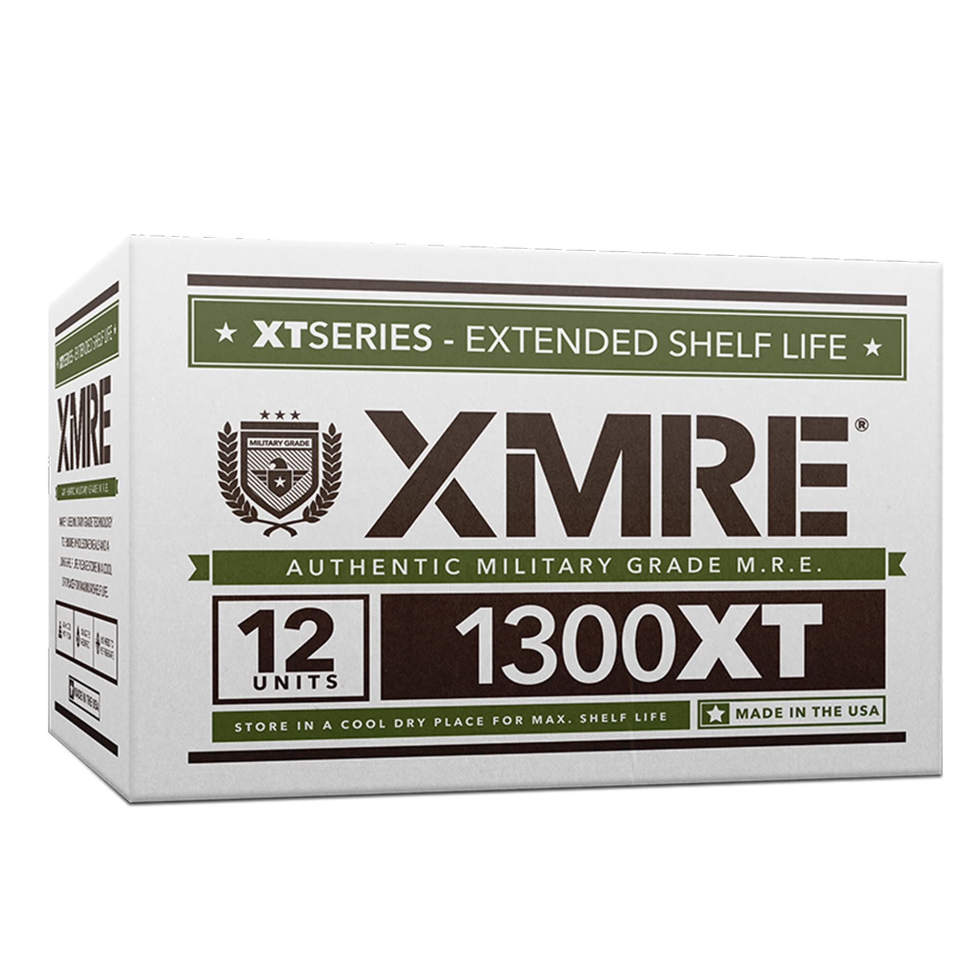 XMRE 1300XT Military MRE Meals 2022 - Bulk Emergency Food Supply | USA Made Military Grade MRE with Flameless Ration Heater | Survival Kit & Hurricane Preparedness | Camping, Hiking, Disaster Relief & Emergency Food Storage