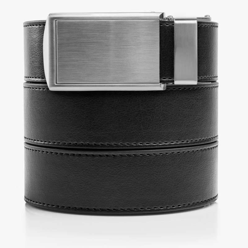 Premium Black Leather Belt with Custom Front Square Buckle - Stylish & Durable for Men's Casual & Formal Wear | Perfect for Office, Wedding & Everyday Outfits
