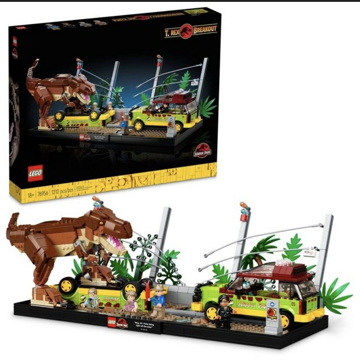 LEGO 76956 Jurassic Park T. rex Breakout Building Set - Dinosaur Toy for Kids & Adults - Perfect for Jurassic World Fans & Collectors - Great Gift for Birthday, Christmas & Playtime Adventures
