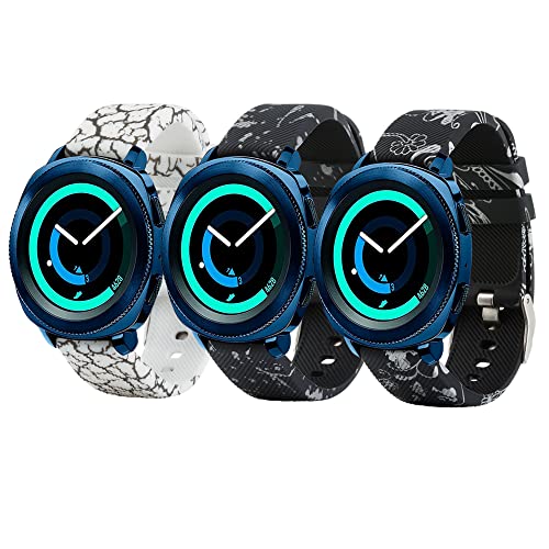 Samsung Galaxy Watch Bands 20mm Floral Sport Strap for Watch 4/3/Active 2 - Gym & Daily Wear