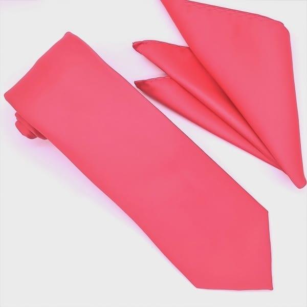Elegant Hot Pink Silk Tie & Pocket Square Set for Men - Perfect for Weddings, Prom & Formal Events