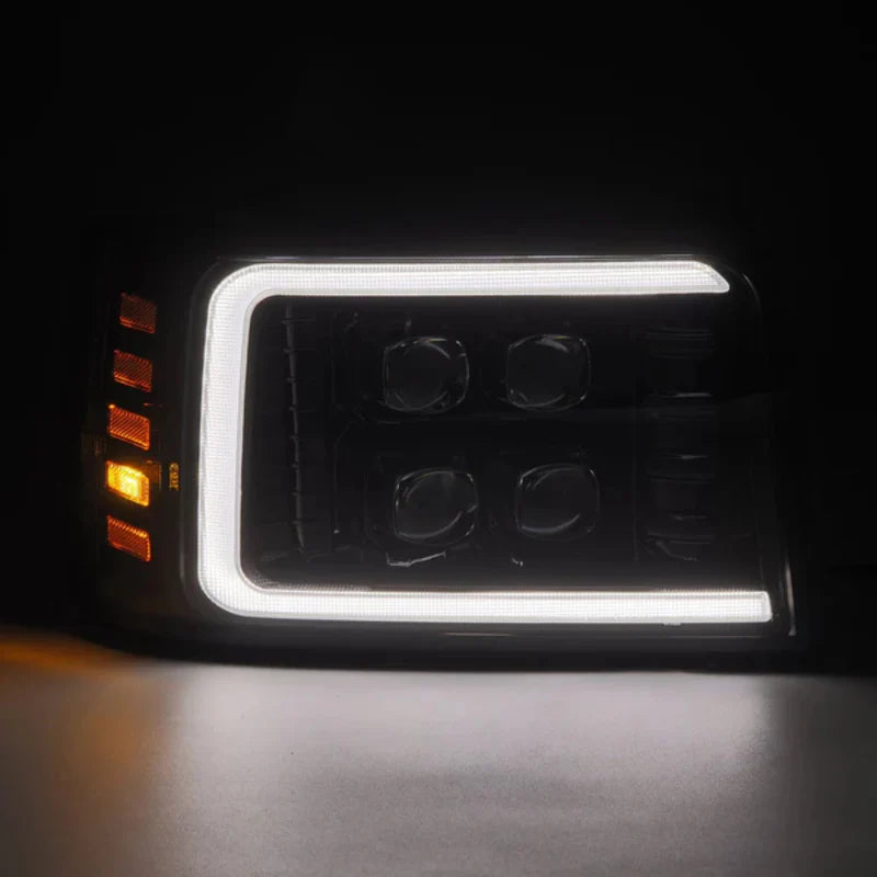 Alpharex Alphablack Flow Series Multicolor LED Headlights for 1992-1996 Ford F-Series & Bronco Trucks - Upgrade Lighting for Off-Road & Night Driving