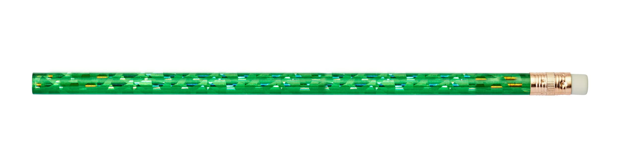 Premium Green Glitz Round Pencils - 144-Pack Bulk Box for School, Office & Art Projects | Smooth Writing & Decorative Shimmer