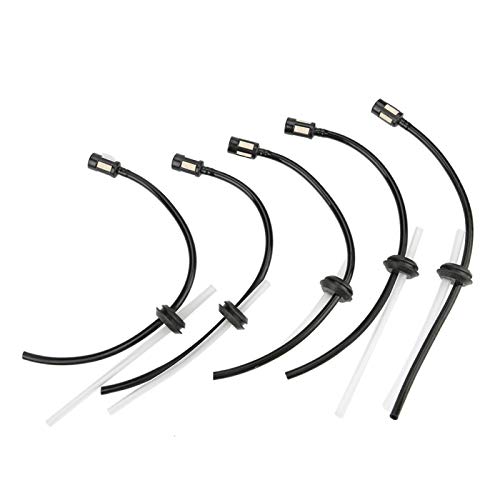 5Pcs Universal Fuel Hose with Filter Kit - Replacement Parts for Tank, Strimmer, Brushcutter - Durable Petrol Hose for Lawn Mowers, Generators & Outdoor Power Equipment