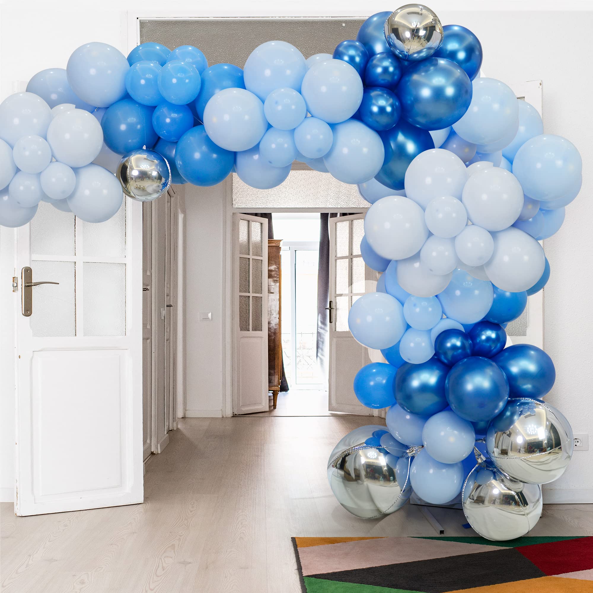 14pcs Silver Foil Balloons Set - 22in, 15in, 10in Mylar Balloons for Party Decorations | Large Metallic Chrome Balloons for Birthday, Wedding, Anniversary & Graduation Events | 360° 4D Round Helium Balloon Decorations