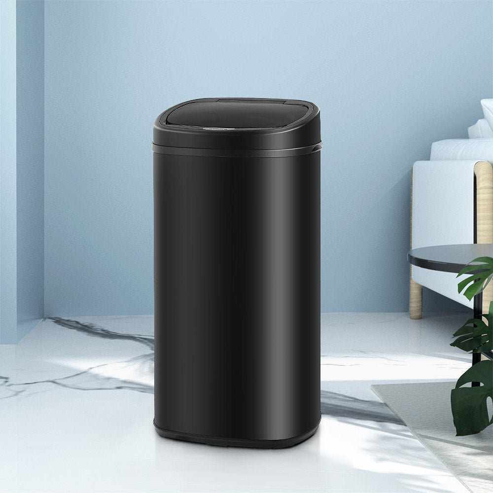 Devanti 68L Automatic Motion Sensor Trash Can - Black | Touchless Kitchen Waste Bin for Home, Office & Bathroom