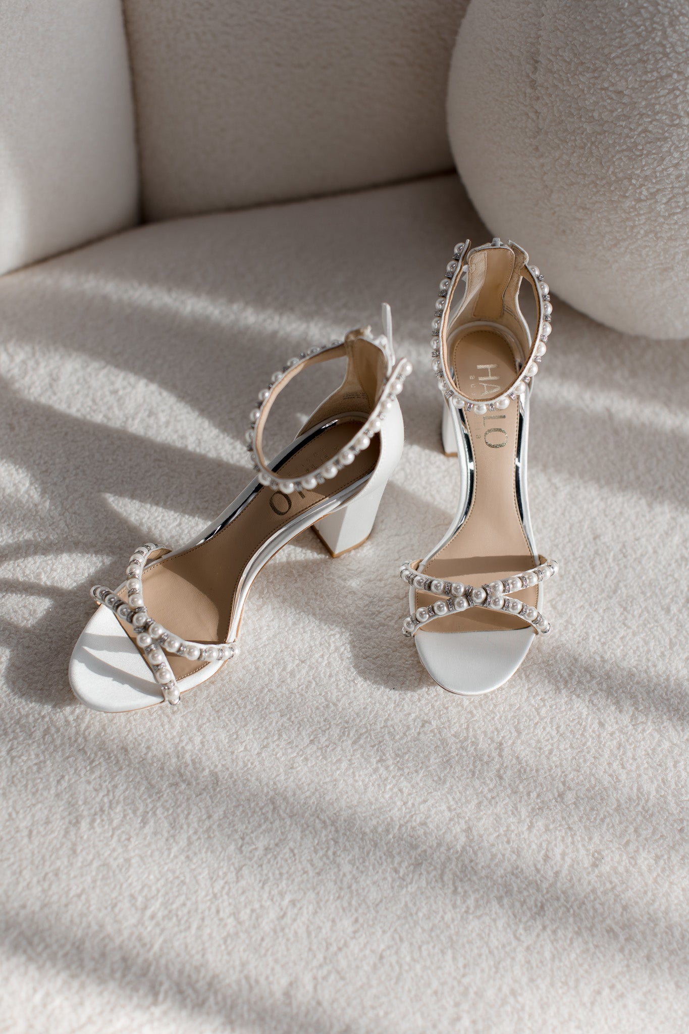 Alexene White Pearl Low Block Bridal Heel - Elegant Wedding Shoes for Bride, Comfortable Low Heel Bridal Shoes for Ceremony & Reception - Perfect for Outdoor Weddings, Beach Weddings, and Formal Events
