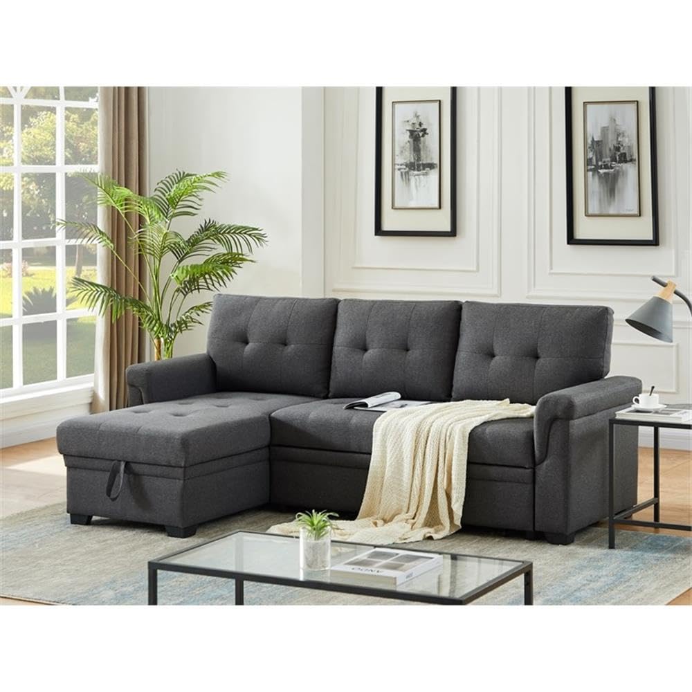 Reversible Sleeper Sofa & Coffee Table Set for Living Room