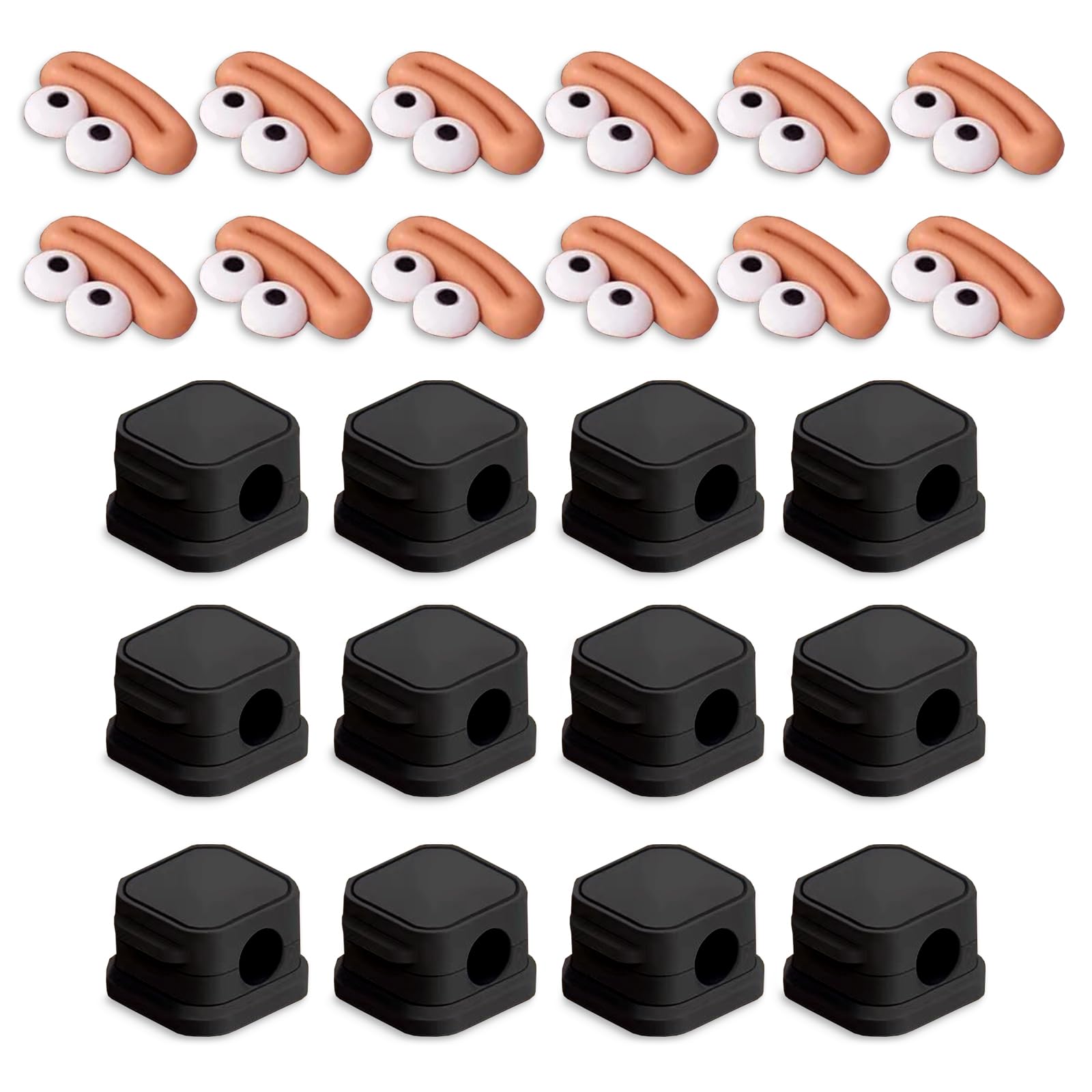 12 Pack Magnetic Cable Clips Cord Holder - Cute Quirky Patterns Cord Organizer - Hide & Organize Phone Charging Cables - Adjustable Desk Cord Management for Home, Office, Nightstand - Perfect for Wires, Chargers & Headphones