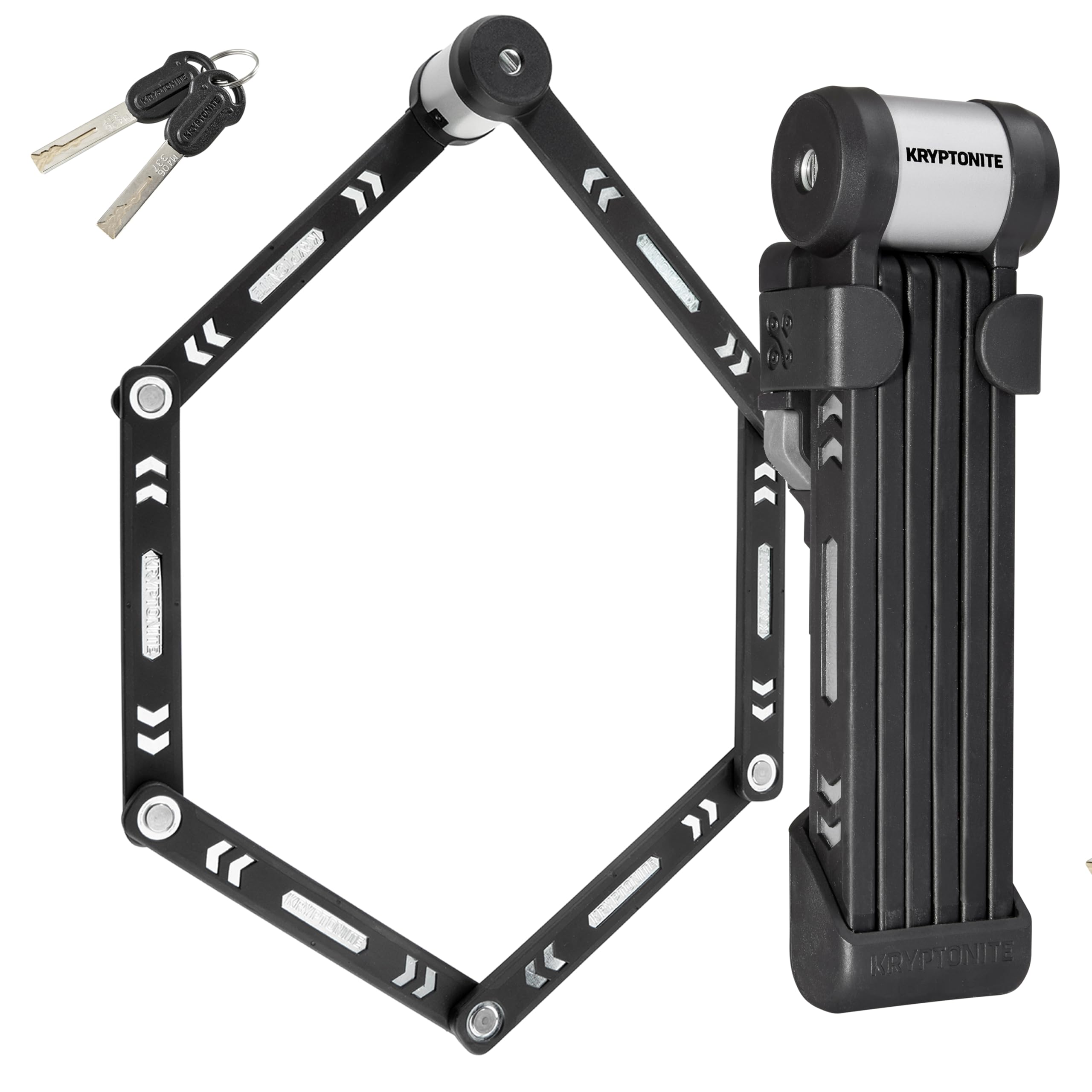 Kryptonite Kryptolok 610 S Folding Bike Lock - Compact, Lightweight, High Security Anti-Theft Bicycle Lock with 2 Keys & Mount | Fits E-Bikes, Scooters, Road & Mountain Bikes | 100cm (39 in) Black | Perfect for Urban Commuting & Outdoor Adventures
