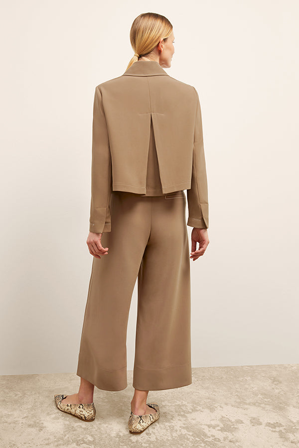 Elena Travel Culotte Pants - Everyday Comfort in Soft Crepe Fabric with Light Saddle Color | Perfect for Work, Travel & Casual Wear