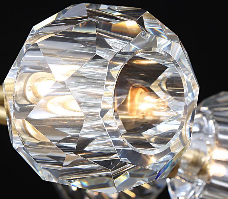 Crystal Ball Round Cluster Chandelier - Elegant Glass Sphere Ceiling Light Fixture for Dining Room, Bedroom & Living Room Decor