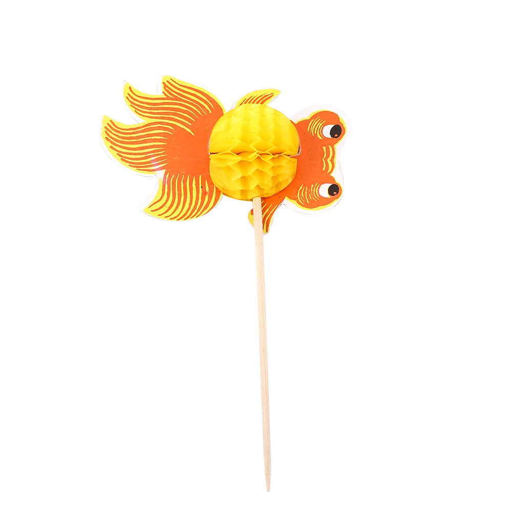 50 Pack Goldfish Cocktail Sticks - Elegant Peacock Umbrella Picks for Beverage, Fruit Cake, Party Decorations - Perfect for Cocktail Parties, Dessert Garnish & Wedding Receptions