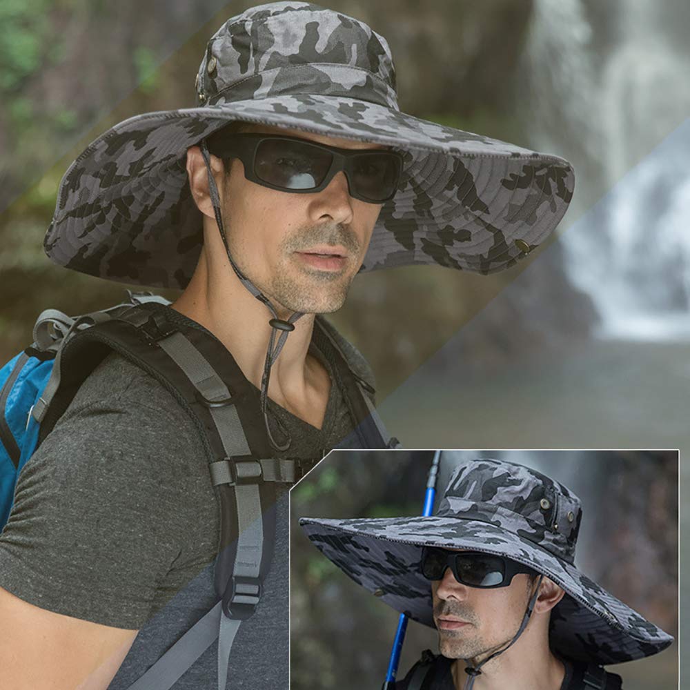 Peicees Super Wide Brim Sun Hat for Men & Women - UPF 50+ UV Protection Fishing Bucket Hat, Safari & Cowboy Hat for Outdoor Activities, Beach, Hiking, and Travel