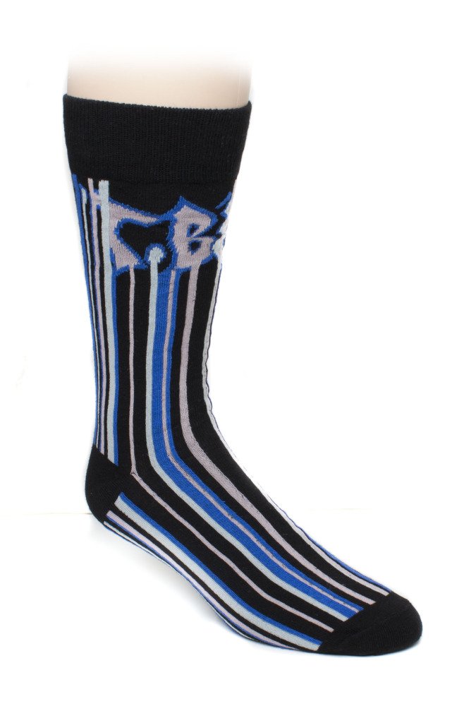 Premium Men's Super Stripe Socks - Black & White Cotton Crew Socks for Casual Wear, Office & Gifts | Sock Lounge NYC