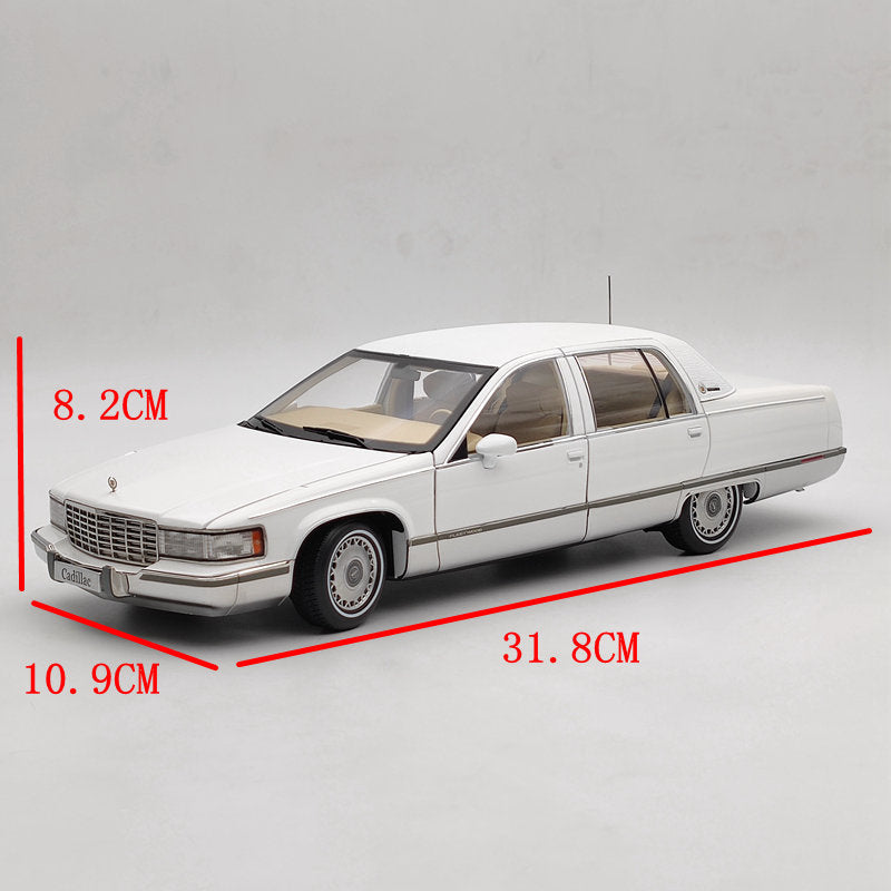 1:18 Scale 1993 Cadillac Fleetwood Sedan White Diecast Model Car - Limited Edition Collectible for Car Enthusiasts & Gift for Auto Lovers - Perfect for Display, Collection, and Home/Office Decoration
