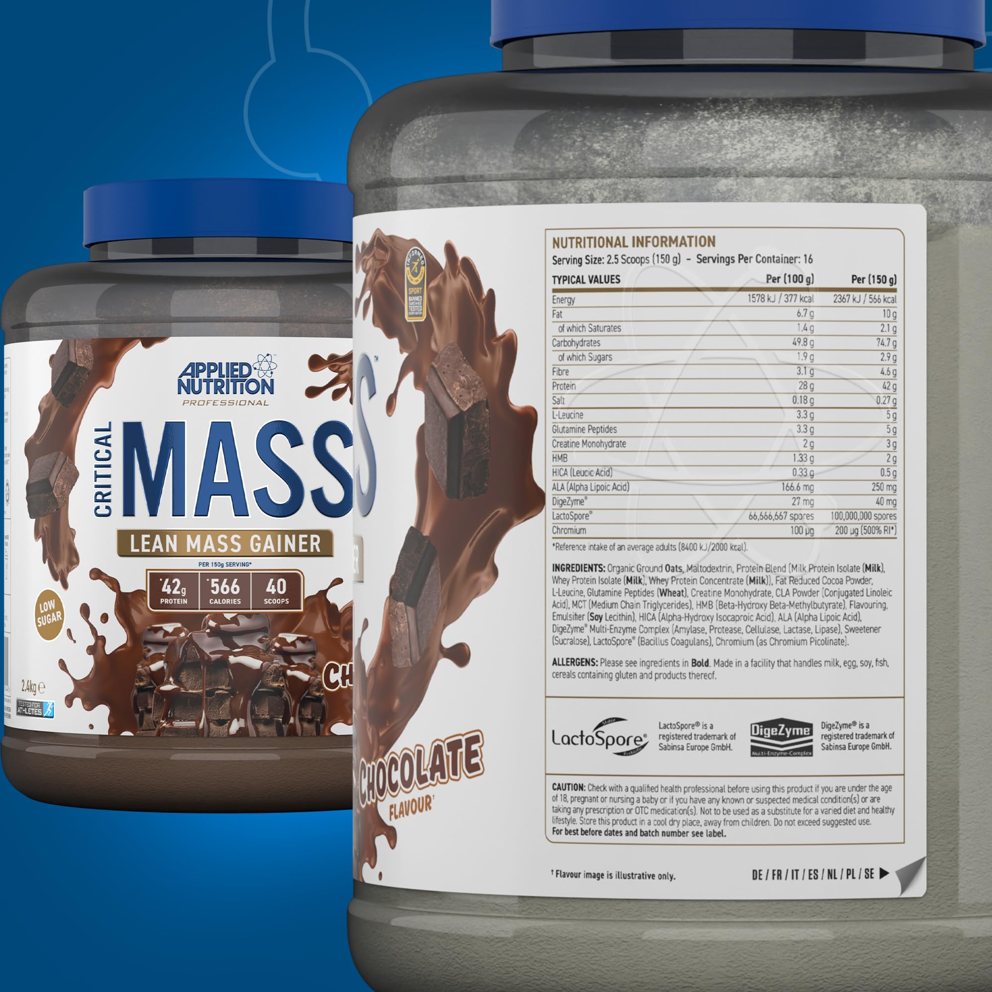 Applied Nutrition Critical Mass Professional Weight Gainer - 2400g for Muscle Growth & Recovery | Perfect for Bodybuilders & Athletes