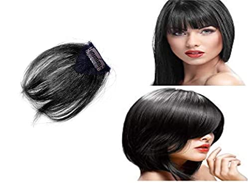 BOXO Real Human Hair Fringe Extensions for Women - Dark Brown | Natural Looking Front Hair Pieces for Instant Volume & Style | Perfect for Daily Wear, Parties & Special Occasions