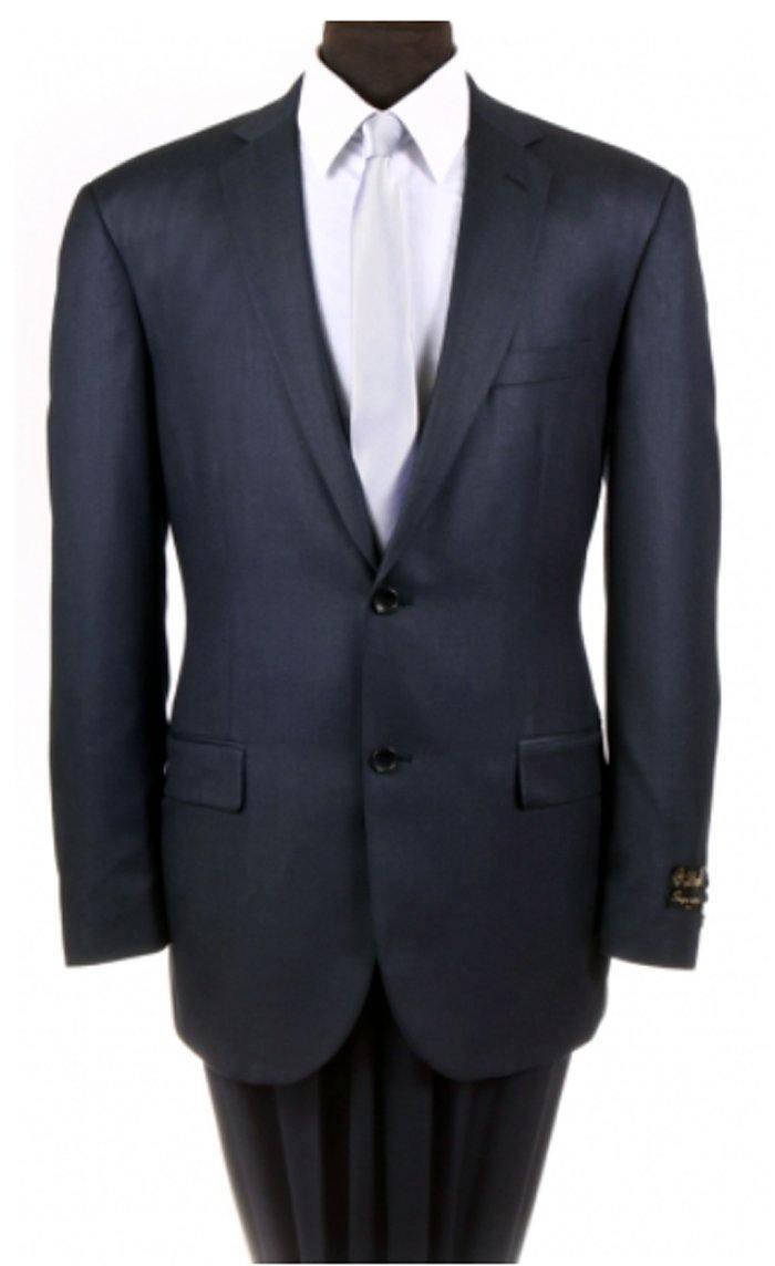 Premium Men's 2-Piece Wool Suit - Regular Fit Navy Blue | Business Formal Attire for Office, Weddings & Special Occasions