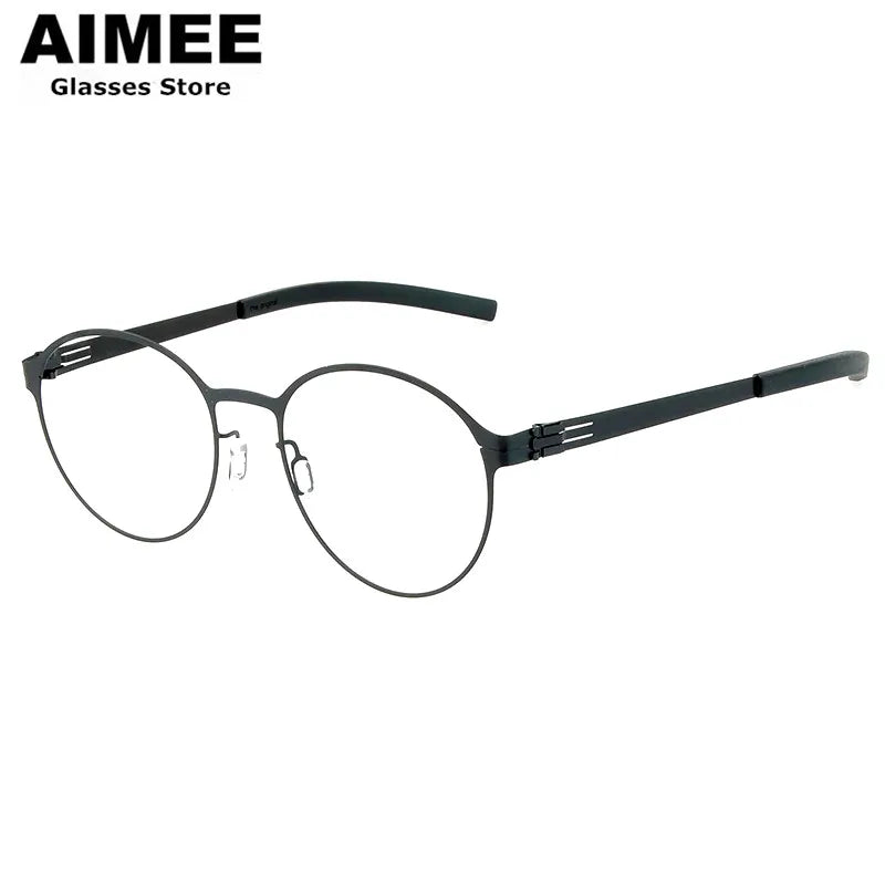 Aimee Women's Full Rim Oval Round Screwless Steel Eyeglasses Frame 1178 - Lightweight & Durable Eyewear for Work, Reading & Fashion Accessories