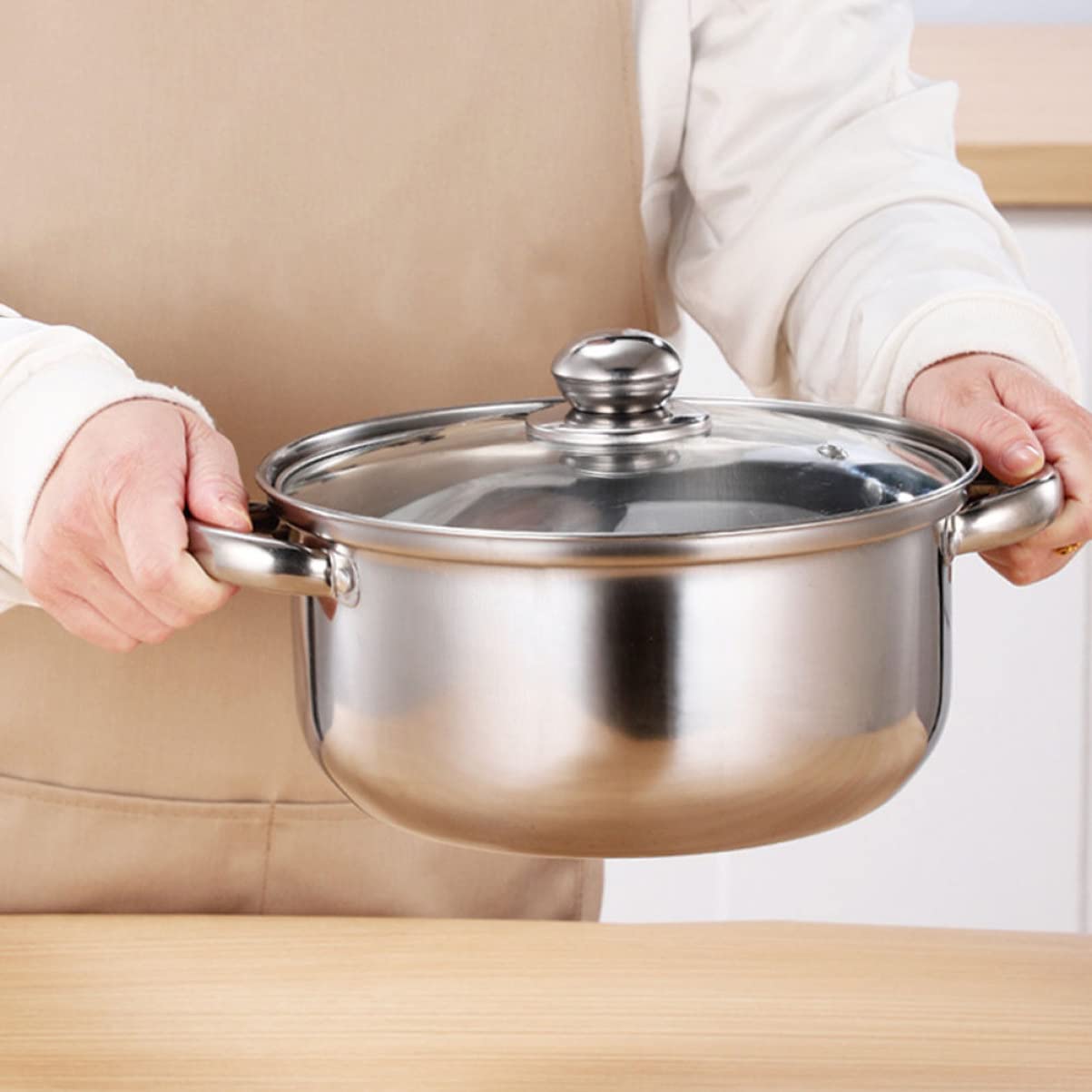 Premium Stainless Steel Cookware Set - 8-Piece Mini Induction Pots & Pasta Pots with Vegetable Steamer - Durable Soup Stock Pot for Gas & Electric Stoves - Perfect for Home Cooking, Meal Prep & Restaurant Use