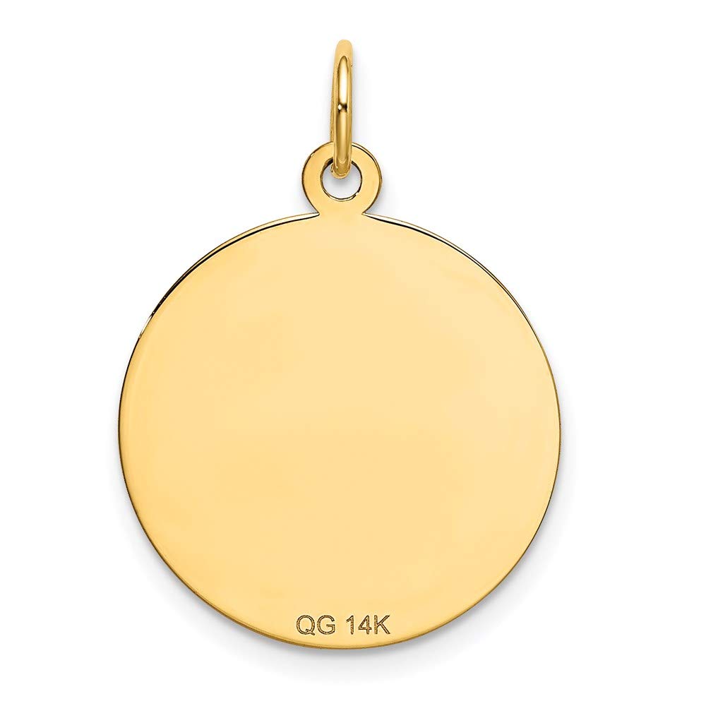 The Black Bow 14k Yellow Gold Happy Anniversary Disc Charm or Pendant, 19mm - Perfect for Anniversary Gifts & Jewelry Collections