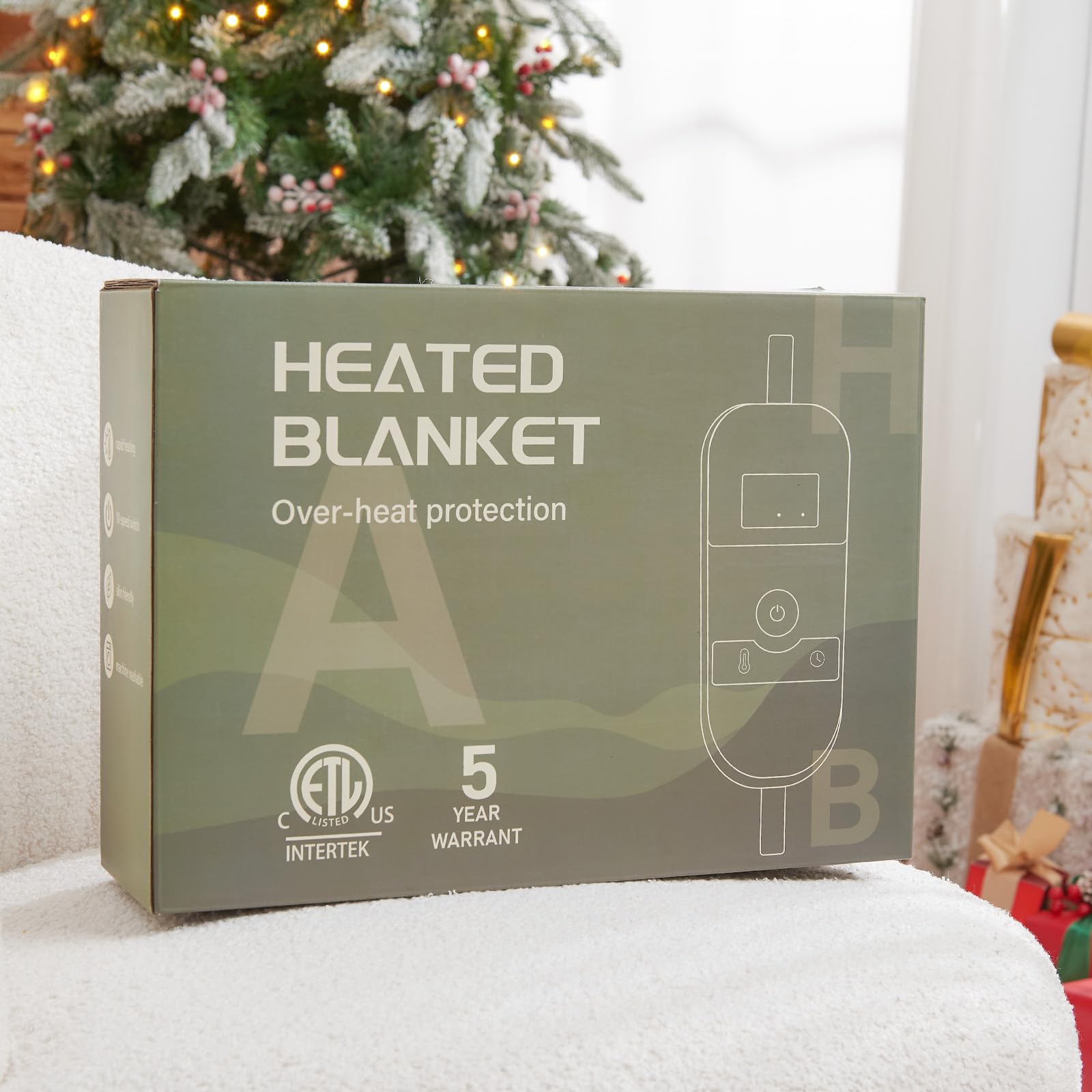 Electric Heated Blanket 50x60 Inches - 10 Heat Levels & 8-Hour Auto Shutoff - Plaid Sherpa Winter Warming Blanket for Couch, Bed, Office - Fast Heating Christmas Gift & Housewarming Present for New Home Decor - Perfect for Cold Nights, Relaxation & Cozy Winter Evenings