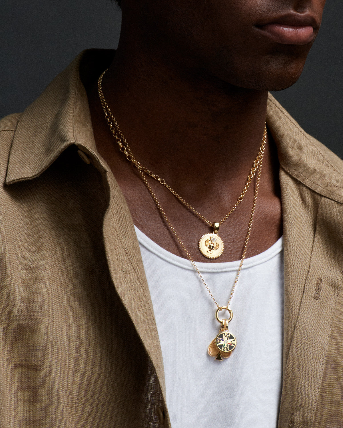 Black Internal Compass Petite Champleve Medallion - Elegant Jewelry for Women, Perfect for Daily Wear & Special Occasions