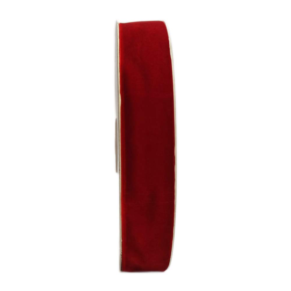 Premium Crushed Velvet Ribbon - 20 Yards Spool (Red) for Gift Wrapping, Wedding Decorations, DIY Crafts & Holiday Ornaments