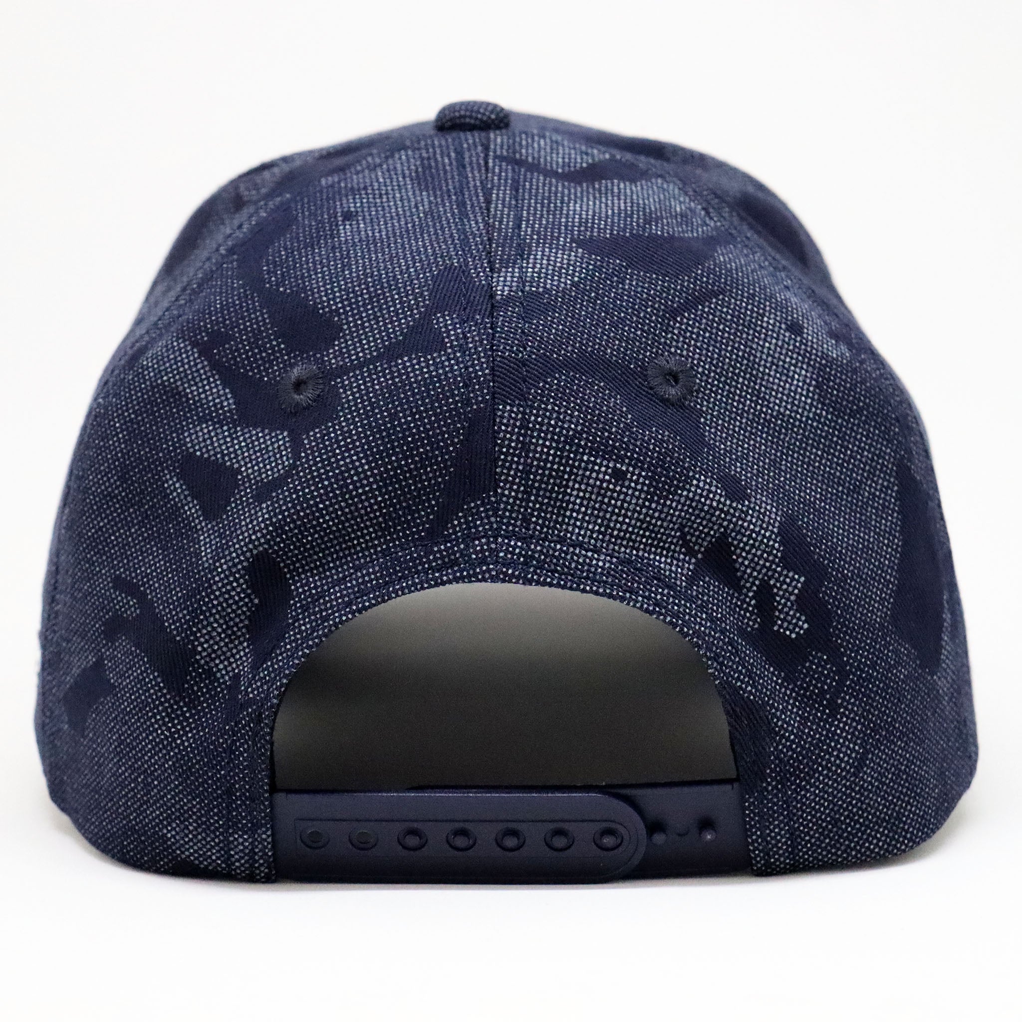 VT Shield Logo Future Looks Bright Blue Camo Textured Snapback Hat for Men - Adjustable Baseball Cap for Outdoor Sports, Casual Wear & Street Fashion