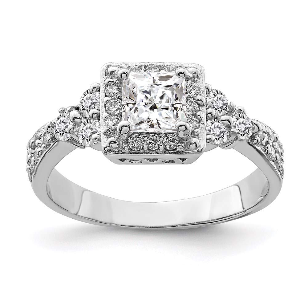 925 Sterling Silver Square Cubic Zirconia Ring for Women - Elegant Fine Jewelry Gift for Her - Perfect for Anniversaries, Birthdays & Special Occasions