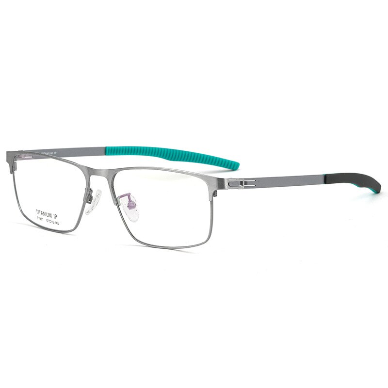 Bclear Men's Full Rim Square Titanium Frame Eyeglasses BSF1981 - Lightweight Durable Glasses for Work, Reading & Daily Wear