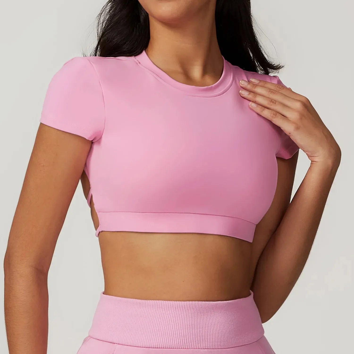 Women's Backless Sports Short Shirts - Sexy Crop Top for Gym, Fitness & Yoga - Quick Drying Breathable Workout Sportswear - Perfect for Running, Pilates & Summer Outdoor Activities