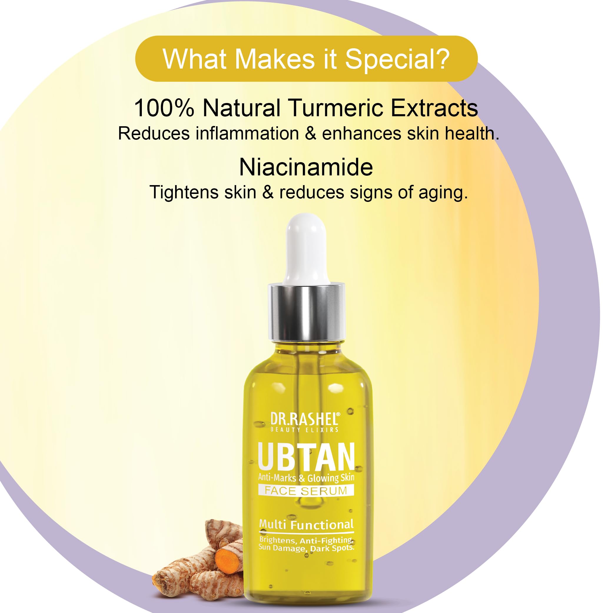 DR.Rashel Ubtan Face Serum - Pore Minimizing & Anti-Aging Treatment for Glowing Skin | Brightening Serum for Men & Women | Perfect for Daily Skincare Routine & Nighttime Regimen