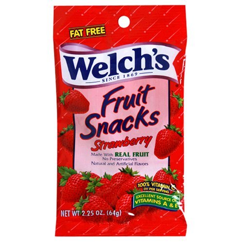 Welch's Fruit Snacks Strawberry Flavor - 2.25oz Pouches (48 Pack) | Healthy Kids Snacks for Lunch Boxes, School, Travel & On-the-Go | Gluten Free & Fat Free Snack
