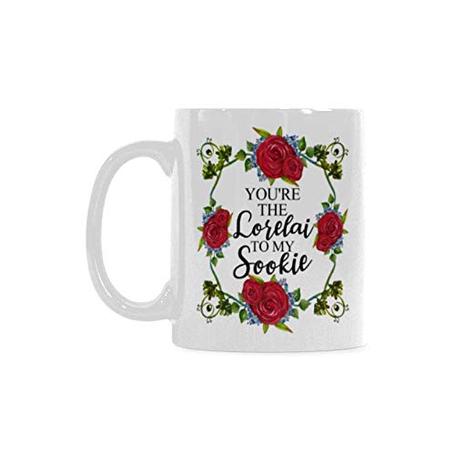 Funny 11 Oz White Ceramic Coffee Mug - 'You're The Lorelai To My Sookie' Quote - Perfect for Office Tea, Coffee Breaks & Gilmore Girls Fans Gift