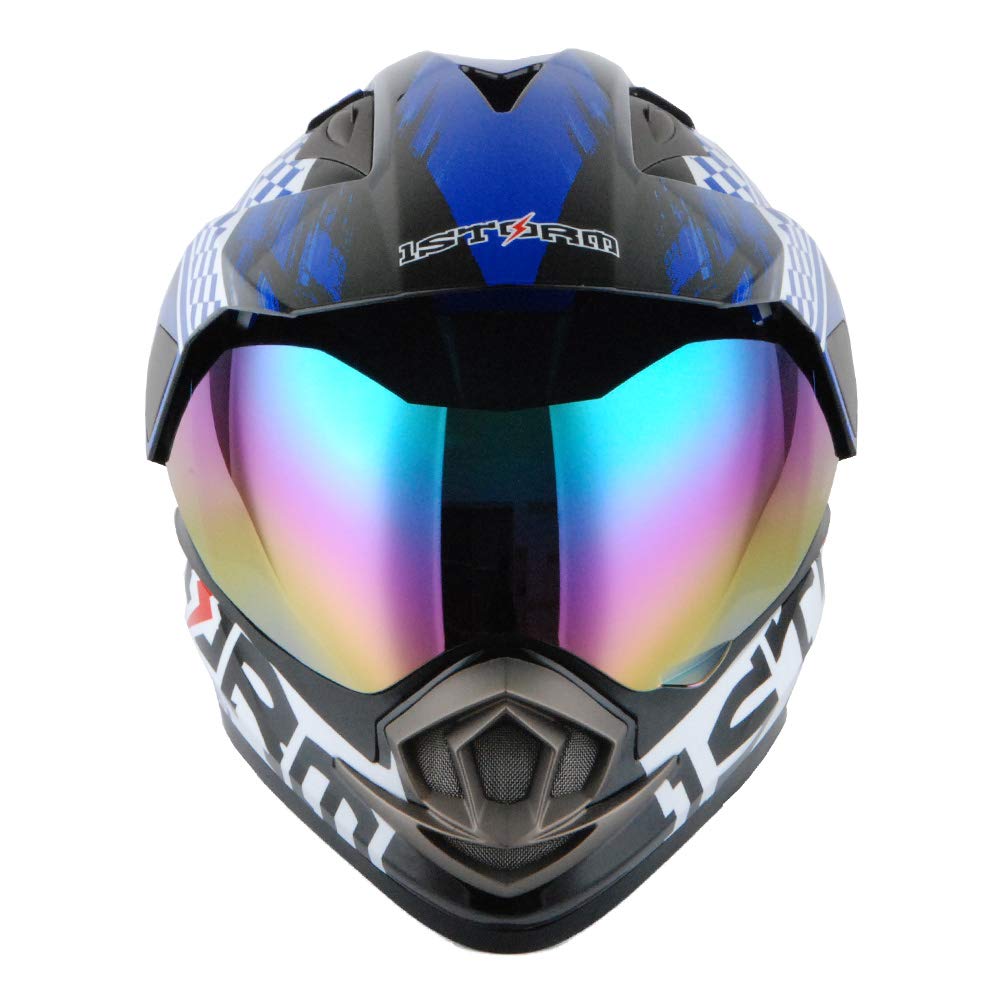 1Storm Dual Sport Motorcycle Helmet - Full Face Motocross & Off-Road Bike Helmet in Matte Black - Perfect for Adventure Riding, Street Biking & Dirt Trails
