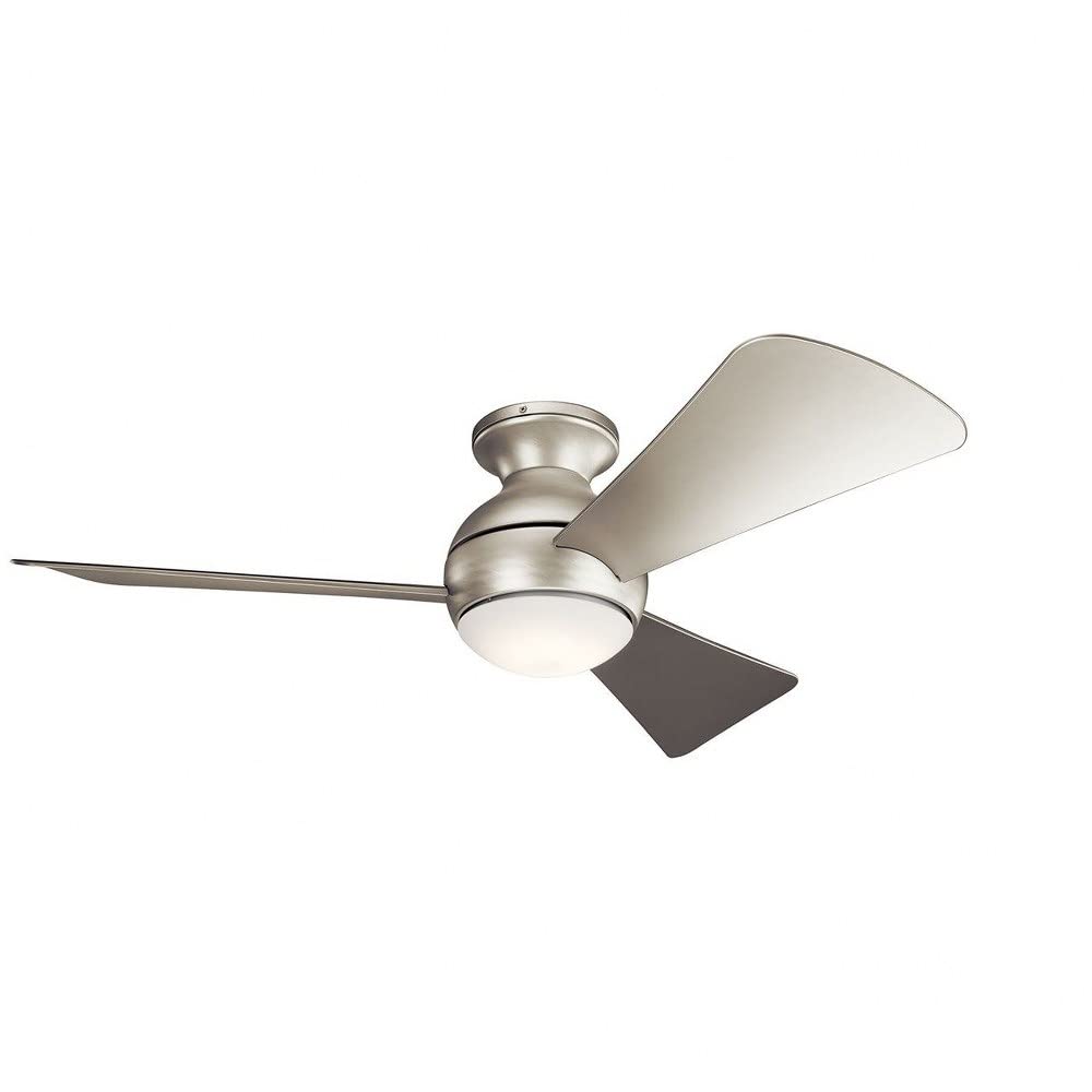 Kichler 44 Inch Sola Fan - Indoor/Outdoor Ceiling Fan with LED Light, Remote Control, Damp Rated for Patio, Bedroom, Living Room - Perfect for Home, Office, and Commercial Spaces