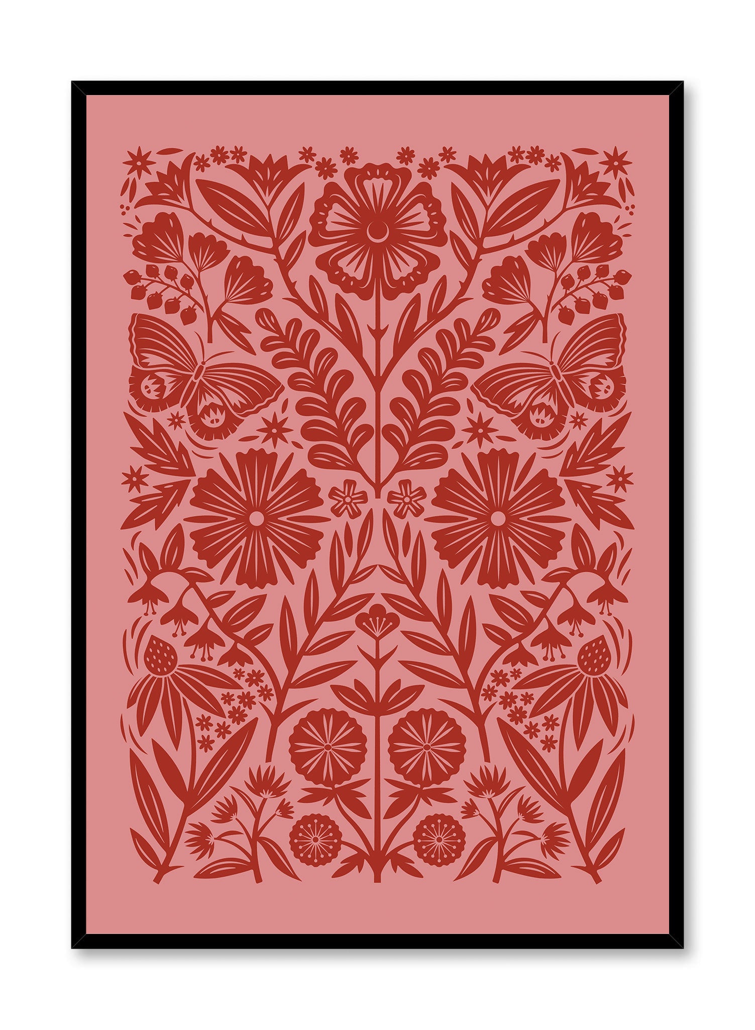 Ruby Blooms Poster - Vibrant Floral Wall Art Decor for Living Room, Bedroom & Office - Perfect for Home & Office Decor
