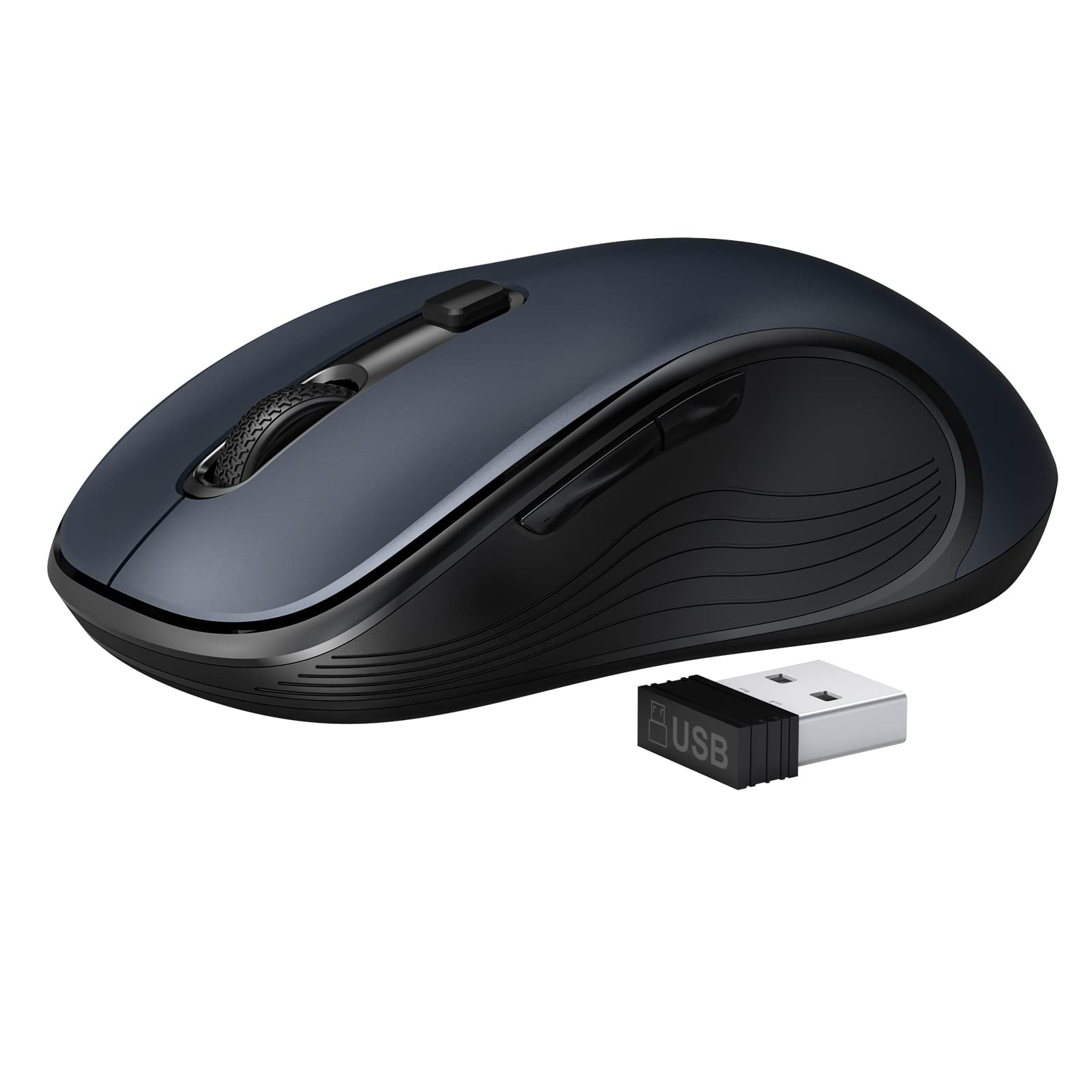 SABLUTE Wireless Mouse for Laptop, PC, MacBook, Chromebook - Gray | Ergonomic Design for Office, Home, and Travel Use