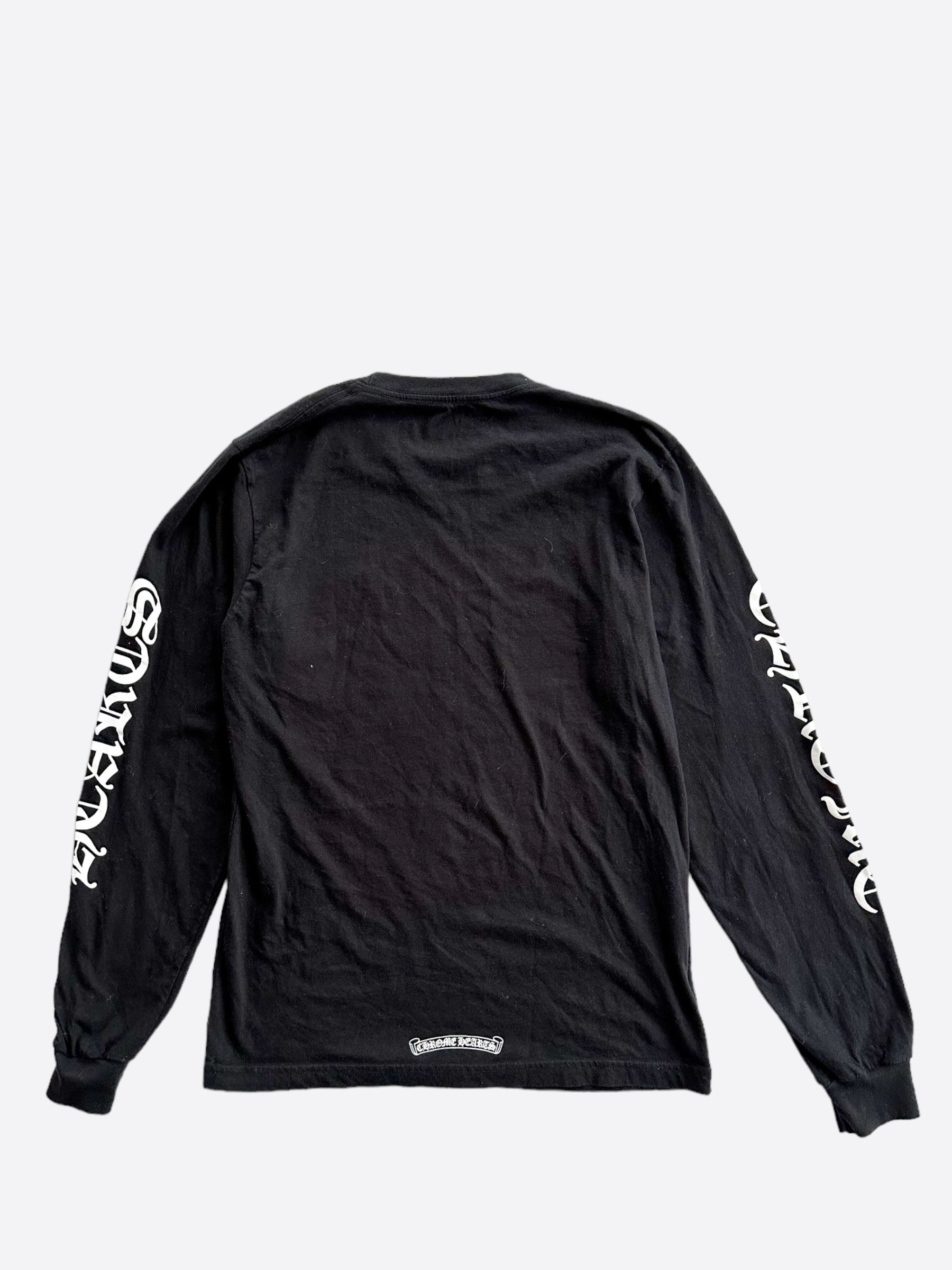 Chrome Hearts Black & White Logo Long Sleeve T-Shirt for Men & Women | Stylish Graphic Tee for Casual Wear & Street Fashion