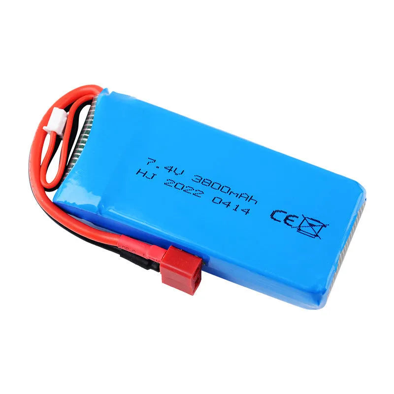 7.4V 2S 3800mAh Li-ion Rechargeable Battery for Wltoys 124017 144010 124019 124018 144001 RC Cars - Perfect for Racing, Drifting and Off-Road Adventures