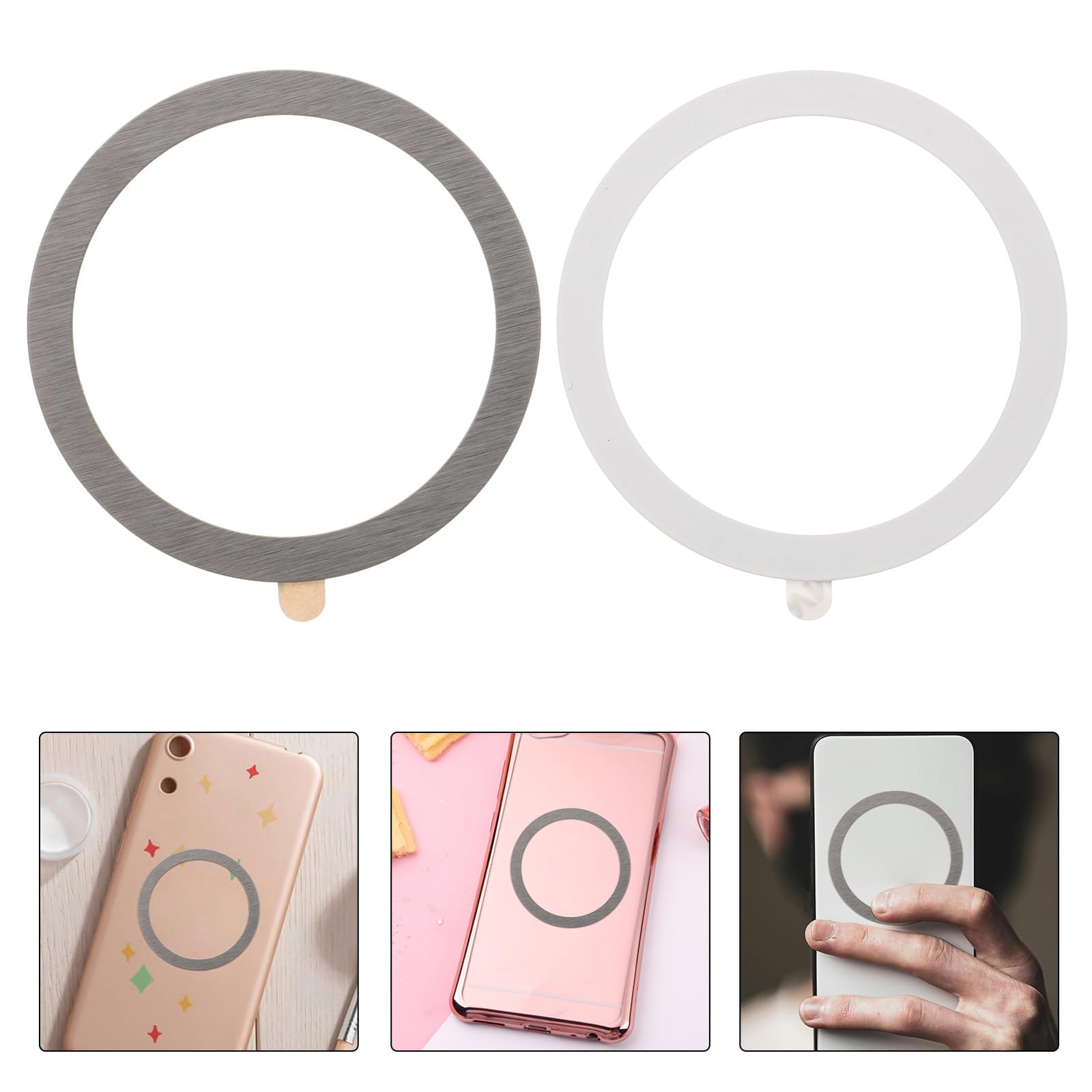 ARTIBETTER 6pcs Magnetic Phone Case Stickers - Stainless Steel for Car Mount & Phone Mounting