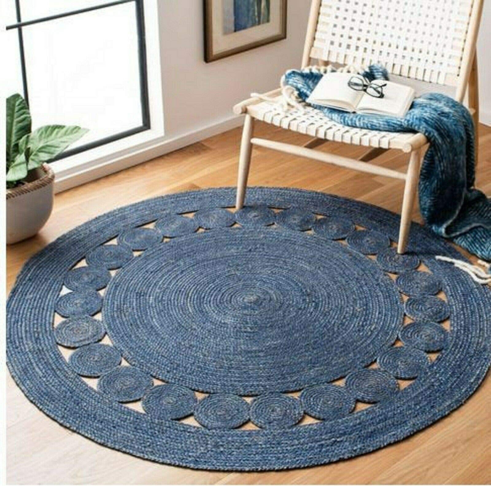 Vipanth Handmade Braided Natural Jute Round Area Rug - 84