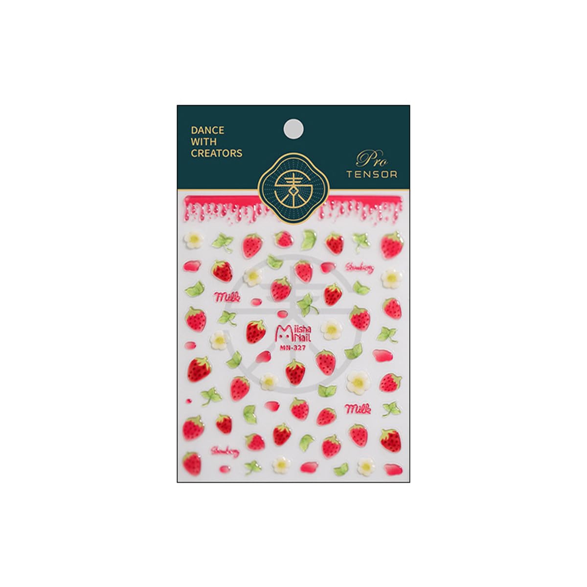 5D Kawaii Strawberry Jelly Embossed Nail Art Stickers - Cute Summer Nail Decals with Sweet Flower & Fruit Leaf Designs for Manicure Decorations | Perfect for DIY Nail Art, Parties, and Summer Nail Looks