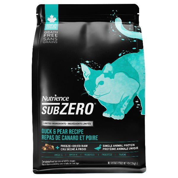 Nutrience SubZero Duck & Pear Limited Ingredient Dry Cat Food - Grain-Free, High-Protein for Sensitive Stomach - Perfect for Indoor & Outdoor Cats