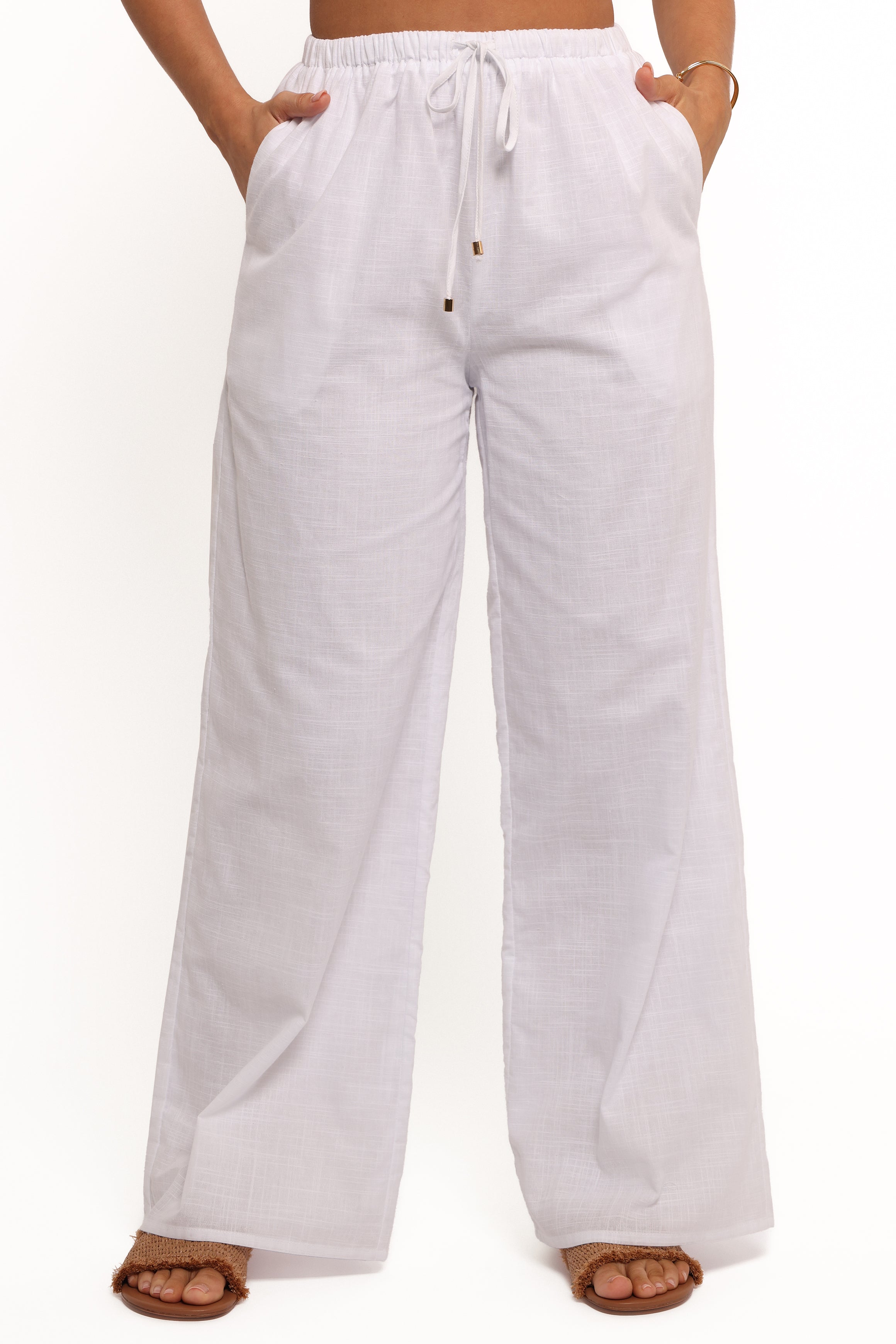 Ember Cotton Pants for Women - Soft & Comfortable White Lounge Pants - Perfect for Yoga, Sleepwear & Relaxing at Home