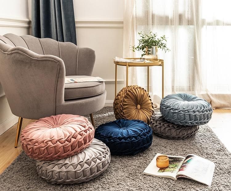 Luxury Dusty Tones Pleated Velvet Throw Pillows - Soft Decorative Cushions for Sofa, Bed & Home Decor - Perfect for Living Room, Bedroom & Cozy Spaces