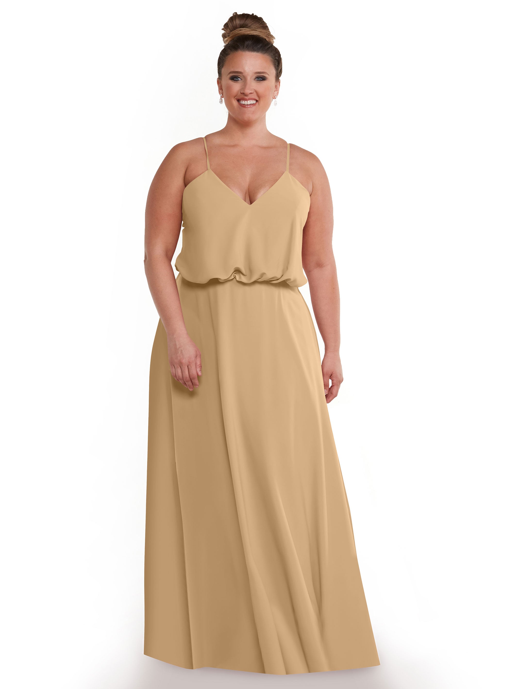 Elegant 83040 A-Line Bridesmaid Dress with Flowy Stretch Chiffon Skirt - Perfect for Weddings, Formal Events & Special Occasions