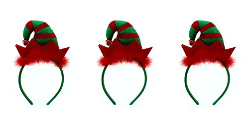 Red & Green Elf Hat With Bell